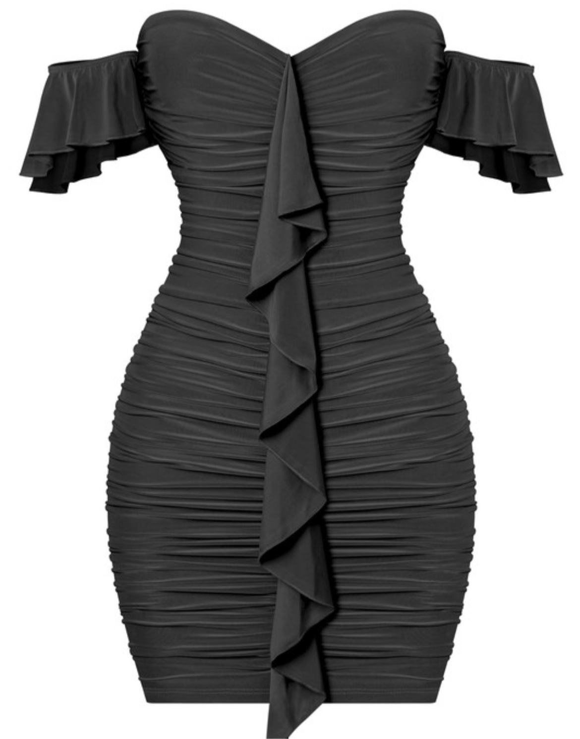 Black Ruffled Mini Dress